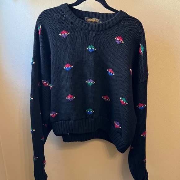 Eddie Bauer Sweaters - Eddie Bauer Vintage 90s cotton knit sweater XL - altered hem.